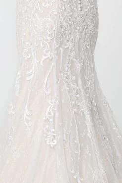 Elizabeth K - GL2820 Embellished Lace Deep V-neck Trumpet Gown -Boutique Wedding Dress Store elizabeth k gl2820 embellished lace deep v neck trumpet gown wedding dresses 12068167286867