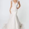 Elizabeth K - GL2821 Embellished Lace V-neck Trumpet Gown 2 Elizabeth K - GL2821 Embellished Lace V-neck Trumpet Gown -Boutique Wedding Dress Store elizabeth k gl2821 embellished lace v neck trumpet gown wedding dresses xs ivory cream 28827915649107