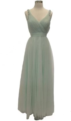 Aspeed Design - Embellished Ruched A-line Prom Dress -Boutique Wedding Dress Store embellished ruched a line prom dress dress 28860122169427