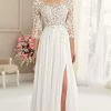 Enchanting By Mon Cheri - 217108 Illusion Quarter Sleeve Flowy Dress -Boutique Wedding Dress Store enchanting by mon cheri 217108 illusion quarter sleeve flowy dress bridal dresses 0 diamond white 15692527566931