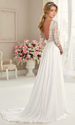 Enchanting By Mon Cheri - 217108 Illusion Quarter Sleeve Flowy Dress 6 Enchanting By Mon Cheri - 217108 Illusion Quarter Sleeve Flowy Dress -Boutique Wedding Dress Store enchanting by mon cheri 217108 illusion quarter sleeve flowy dress bridal dresses 15692527698003