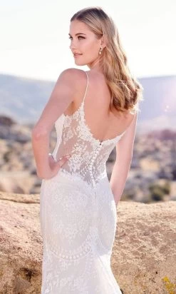 Enchanting By Mon Cheri - 220106 V-Neck Full Lace Sheath Bridal Gown -Boutique Wedding Dress Store enchanting by mon cheri 220106 v neck full lace sheath bridal gown bridal dresses 28781287964755