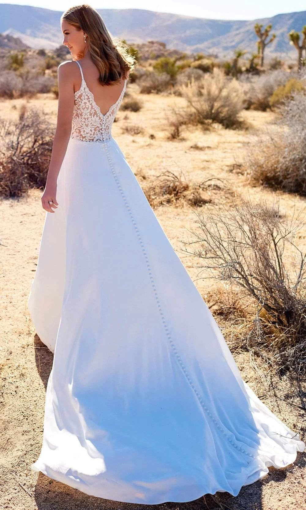 Enchanting By Mon Cheri - 220113 Spaghetti Strap Lace Back Bridal Gown 4 Enchanting By Mon Cheri - 220113 Spaghetti Strap Lace Back Bridal Gown - Image 2