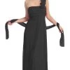 Eureka Fashion - 1701 One Shoulder Rosette Strap Empire Waist Gown -Boutique Wedding Dress Store eureka fashion 1701 one shoulder rosette strap empire waist gown special occasion dress xs black 28670024810579