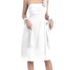 Eureka Fashion - 1801 One Shoulder Rosette Strap Cocktail Dress -Boutique Wedding Dress Store eureka fashion 1801 one shoulder rosette strap cocktail dress special occasion dress xs white 6928110813267