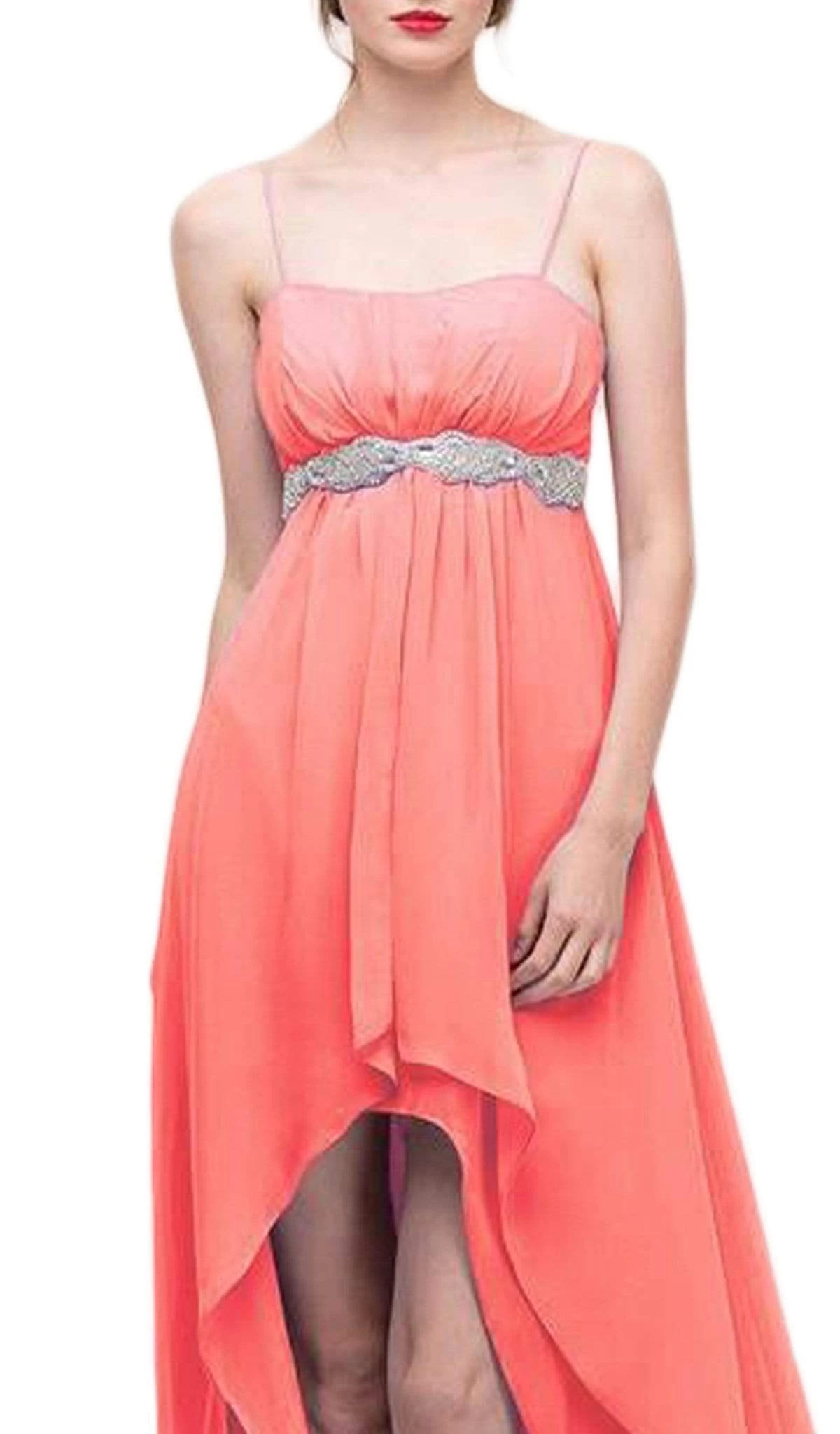 Eureka Fashion - 1913 Chiffon Layered High Low Empire Waist Gown 4 Eureka Fashion - 1913 Chiffon Layered High Low Empire Waist Gown - Image 2