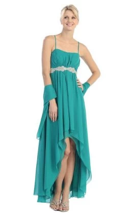 Eureka Fashion - 1913 Chiffon Layered High Low Empire Waist Gown 20 Eureka Fashion - 1913 Chiffon Layered High Low Empire Waist Gown -Boutique Wedding Dress Store eureka fashion 1913 chiffon layered high low empire waist gown special occasion dress xs jade green 6681968345171