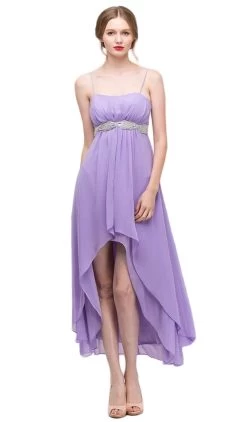 Eureka Fashion - 1913 Chiffon Layered High Low Empire Waist Gown 22 Eureka Fashion - 1913 Chiffon Layered High Low Empire Waist Gown -Boutique Wedding Dress Store eureka fashion 1913 chiffon layered high low empire waist gown special occasion dress xs lilac 6681969393747