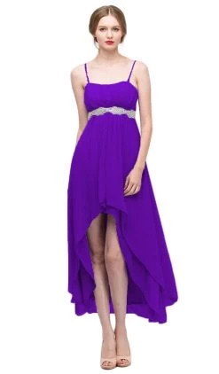 Eureka Fashion - 1913 Chiffon Layered High Low Empire Waist Gown 24 Eureka Fashion - 1913 Chiffon Layered High Low Empire Waist Gown -Boutique Wedding Dress Store eureka fashion 1913 chiffon layered high low empire waist gown special occasion dress xs purple 6681969786963