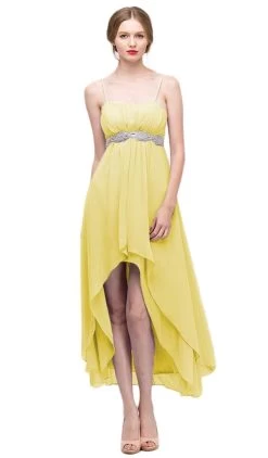 Eureka Fashion - 1913 Chiffon Layered High Low Empire Waist Gown 27 Eureka Fashion - 1913 Chiffon Layered High Low Empire Waist Gown -Boutique Wedding Dress Store eureka fashion 1913 chiffon layered high low empire waist gown special occasion dress xs yellow 6681968705619