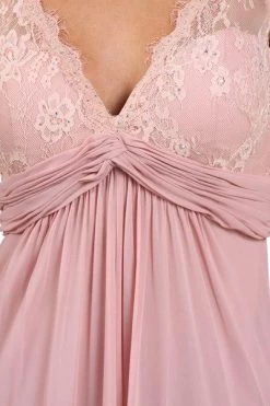 Eureka Fashion - 2383 Cap Sleeve Lace V-neck Chiffon A-line Dress -Boutique Wedding Dress Store eureka fashion 2383 cap sleeve lace v neck chiffon a line dress special occasion dress 6463086592057