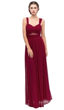 Eureka Fashion - 5101 Illusion Cutout Ruched Jersey Dress -Boutique Wedding Dress Store eureka fashion 5101 illusion cutout ruched jersey dress bridesmaid dresses xs burgundy 6896318480467