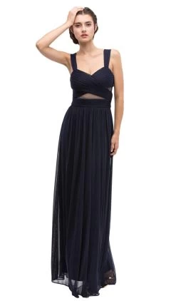 Eureka Fashion - 5101 Illusion Cutout Ruched Jersey Dress -Boutique Wedding Dress Store eureka fashion 5101 illusion cutout ruched jersey dress bridesmaid dresses xs navy 6896316547155