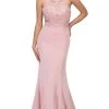 Eureka Fashion - 7133 Applique Halter Stretch Satin Trumpet Dress -Boutique Wedding Dress Store eureka fashion 7133 applique halter stretch satin trumpet dress bridesmaid dresses xs blush 28783657812051