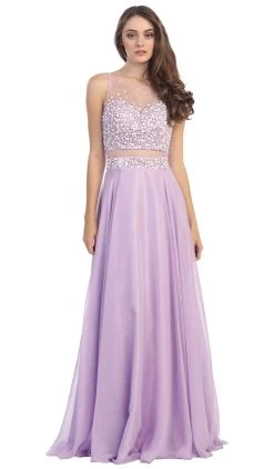 Eureka Fashion - Bubble Beaded Mesh Evening Dress