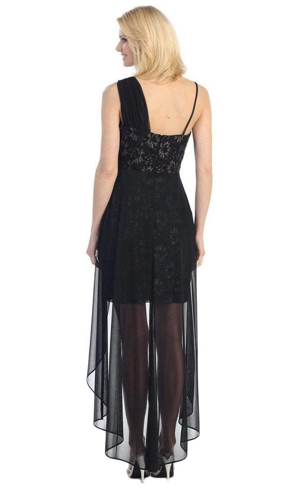 Eureka Fashion - Lace Mini Dress With High Low Chiffon Overskirt 1921 - 1 Pc White In Size XS Available 5 Eureka Fashion - Lace Mini Dress With High Low Chiffon Overskirt 1921 - 1 Pc White In Size XS Available - Image 3