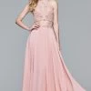 Faviana - 10059 Two-Piece Halter Illusion Panel Gown -Boutique Wedding Dress Store faviana 10059 two piece halter illusion panel gown prom dresses 0 dusty pink 5393037557817