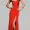 Faviana - 7891 Satin Sweetheart Evening Dress With High Side Slit 2 Faviana - 7891 Satin Sweetheart Evening Dress With High Side Slit -Boutique Wedding Dress Store faviana 7891 satin sweetheart evening dress with high side slit special occasion dress 00 red 14314372431955