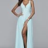 Faviana - 7941 Long Full Chiffon Dress With Lace Detailing -Boutique Wedding Dress Store faviana 7941 long full chiffon dress with lace detailing special occasion dress 0 seafoam 5392429056057