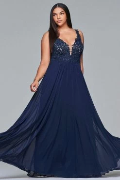 Faviana - 9428 Sleeveless Lace Embroidered Plus Size Dress -Boutique Wedding Dress Store faviana 9428 sleeveless lace embroidered plus size dress bridesmaid dresses 28868191387731