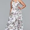 Faviana - 9431 Floral Print V-neck A-line Dress -Boutique Wedding Dress Store faviana 9431 floral print v neck a line dress bridesmaid dresses 12w ivory lavender 5392782753849