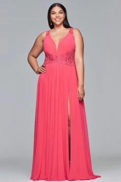 Faviana - 9433 Sleeveless V-neck A-line Dress