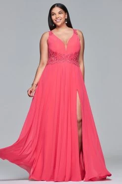 Faviana - 9433 Sleeveless V-neck A-line Dress -Boutique Wedding Dress Store faviana 9433 sleeveless v neck a line dress bridesmaid dresses 5392785834041