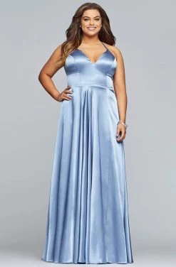 Faviana - 9469 Halter Neck Charmeuse A-line Dress