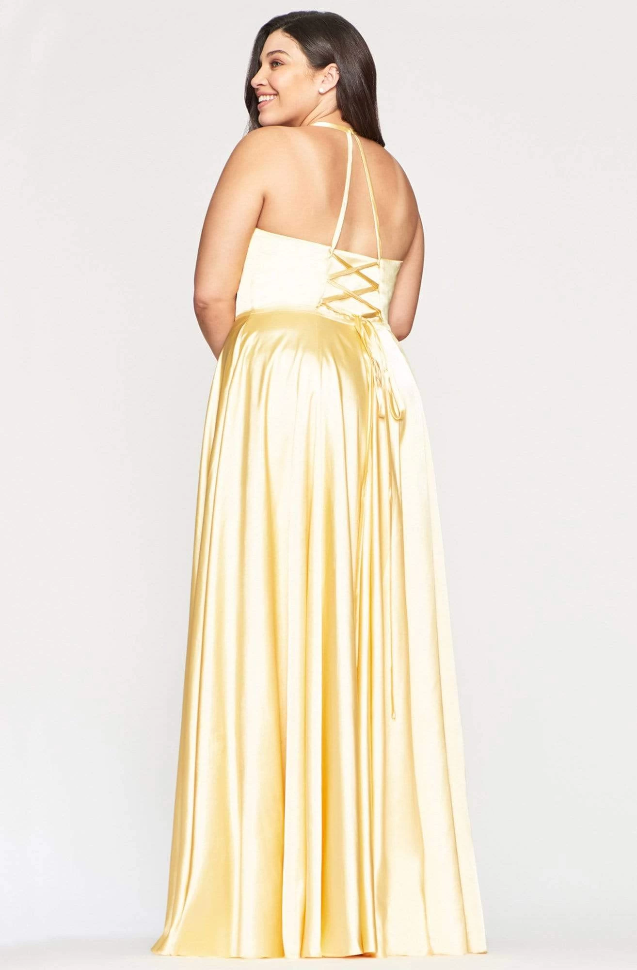 Faviana - 9469 Halter Neck Charmeuse A-line Dress 7 Faviana - 9469 Halter Neck Charmeuse A-line Dress - Image 5