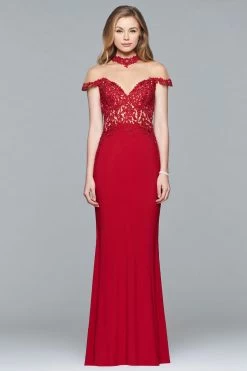 Faviana - S10004 Embroidered Illusion High Sheath Dress