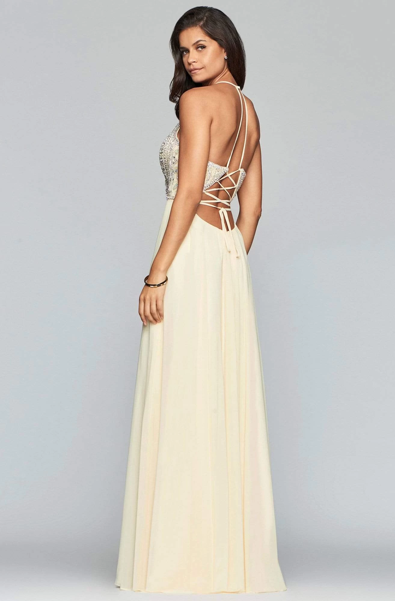 Faviana - S10041 Beaded Deep V-neck Chiffon Dress 7 Faviana - S10041 Beaded Deep V-neck Chiffon Dress - Image 5