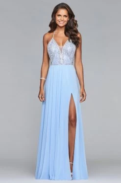 Faviana - S10041 Beaded Deep V-neck Chiffon Dress 10 Faviana - S10041 Beaded Deep V-neck Chiffon Dress -Boutique Wedding Dress Store faviana s10041 beaded deep v neck chiffon dress prom dresses 5392761454649
