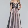 Faviana - S10290 Beaded Lace Off-Shoulder Evening Gown -Boutique Wedding Dress Store faviana s10290 beaded lace off shoulder evening gown evening dresses 00 pink black 6085347409977