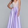 Faviana - S10291 Beaded Deep V-neck Satin Ballgown -Boutique Wedding Dress Store faviana s10291 beaded deep v neck satin ballgown prom dresses 00 lilac 6060173721657