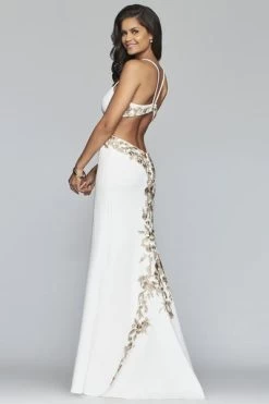 Faviana - S10302 Metallic Floral Appliqued Trumpet Gown -Boutique Wedding Dress Store faviana s10302 metallic floral appliqued trumpet gown evening dresses 6084446027833