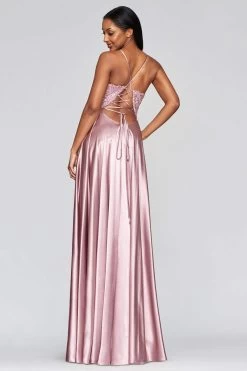 Faviana - S10400 Beaded Lace V Neck Flowy Satin Gown -Boutique Wedding Dress Store faviana s10400 beaded lace v neck flowy satin gown prom dresses 28267709530195