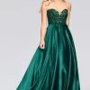 Faviana - S10430 Strapless Lace Appliqued Bodice Charmeuse Dress -Boutique Wedding Dress Store faviana s10430 strapless lace appliqued bodice charmeuse dress prom dresses 00 deep green 13419733712979