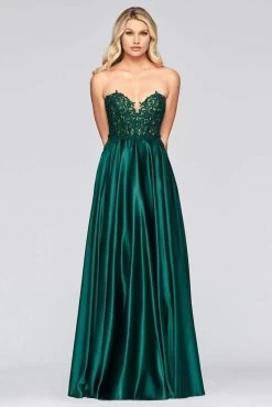 Faviana - S10430 Strapless Lace Appliqued Bodice Charmeuse Dress -Boutique Wedding Dress Store faviana s10430 strapless lace appliqued bodice charmeuse dress prom dresses 13419733680211