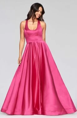 Faviana - S10441 Scoop Neck Satin A-line Gown -Boutique Wedding Dress Store faviana s10441 scoop neck satin a line gown prom dresses 00 hot pink 13467379761235