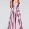 Faviana - S10473 Plunging V-Neck Satin A-line Gown -Boutique Wedding Dress Store faviana s10473 plunging v neck satin a line gown prom dresses 00 deep mauve 13466467074131