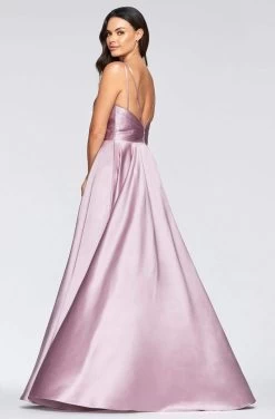 Faviana - S10473 Plunging V-Neck Satin A-line Gown -Boutique Wedding Dress Store faviana s10473 plunging v neck satin a line gown prom dresses 13466467041363