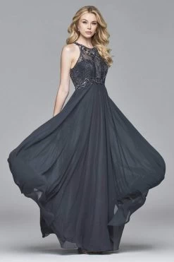 Faviana - S7989 Long Chiffon Dress With Bead Detailing -Boutique Wedding Dress Store faviana s7989 long chiffon dress with bead detailing special occasion dress 28955771469907