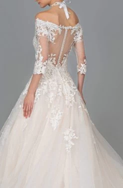 GLS By Gloria - GL1803 Embroidered Off-Shoulder A-line Gown -Boutique Wedding Dress Store gls by gloria gl1803 embroidered off shoulder a line gown wedding dresses 28260036640851