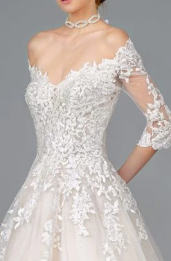 GLS By Gloria - GL1803 Embroidered Off-Shoulder A-line Gown -Boutique Wedding Dress Store gls by gloria gl1803 embroidered off shoulder a line gown wedding dresses 28827885600851
