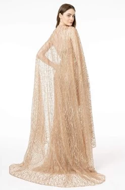 GLS By Gloria - GL1830 Glitter Embellished Mermaid Dress With Cape -Boutique Wedding Dress Store gls by gloria gl1830 glitter embellished mermaid dress with cape evening dresses 28260847321171