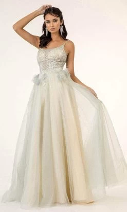 GLS By Gloria - GL1924 Sequin Embellished Fringe A-Line Dress