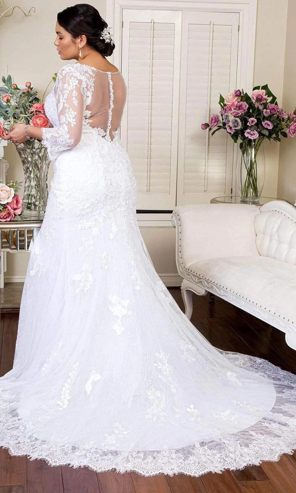 GLS By Gloria - GL1932 Embroidered Long Sleeves Trumpet Dress 6 GLS By Gloria - GL1932 Embroidered Long Sleeves Trumpet Dress - Image 4