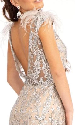 GLS By Gloria GL1983 - Feathered Glitter Mermaid Evening Dress -Boutique Wedding Dress Store gls by gloria gl1983 feathered glitter mermaid evening dress special occasion dress 30082270920787