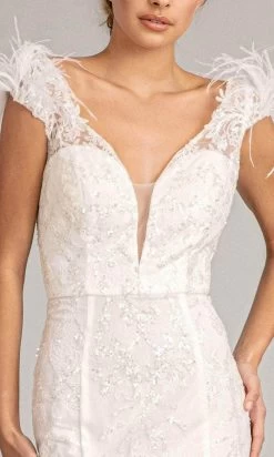 GLS By Gloria GL1983 - Feathered Glitter Mermaid Evening Dress -Boutique Wedding Dress Store gls by gloria gl1983 feathered glitter mermaid evening dress special occasion dress 30082286780499