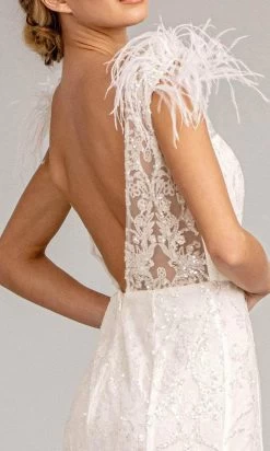 GLS By Gloria GL1983 - Feathered Glitter Mermaid Evening Dress -Boutique Wedding Dress Store gls by gloria gl1983 feathered glitter mermaid evening dress special occasion dress 30082286944339